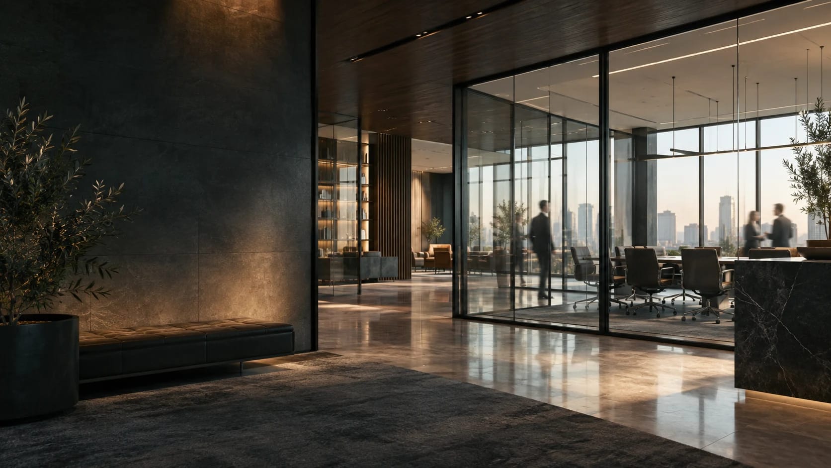 Illustrative anonymous corporate office interior